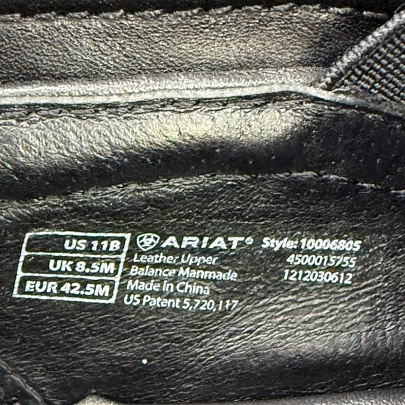 ✅ Womens 11B Ariat Sutter Black Leather Slip-On Clogs Heeled Comfort Work/Chore - Picture 3 of 12